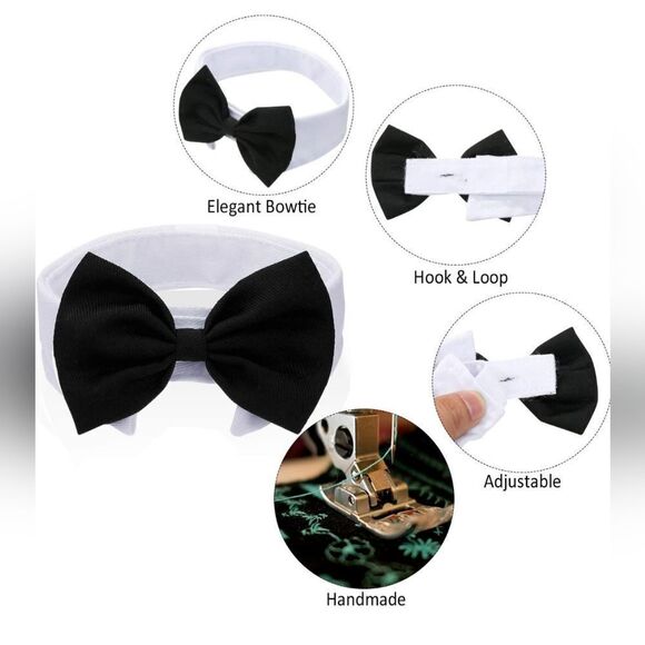 NEW Pet Bow Tie Adjustable Pet Neck Tie Costume Formal Dog Collar - Picture 5 of 5